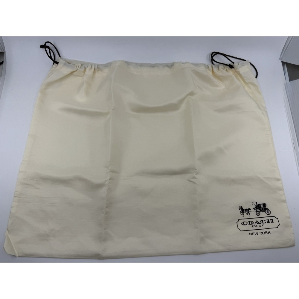Coach Drawstring Cream Satin Dust Bag Purse